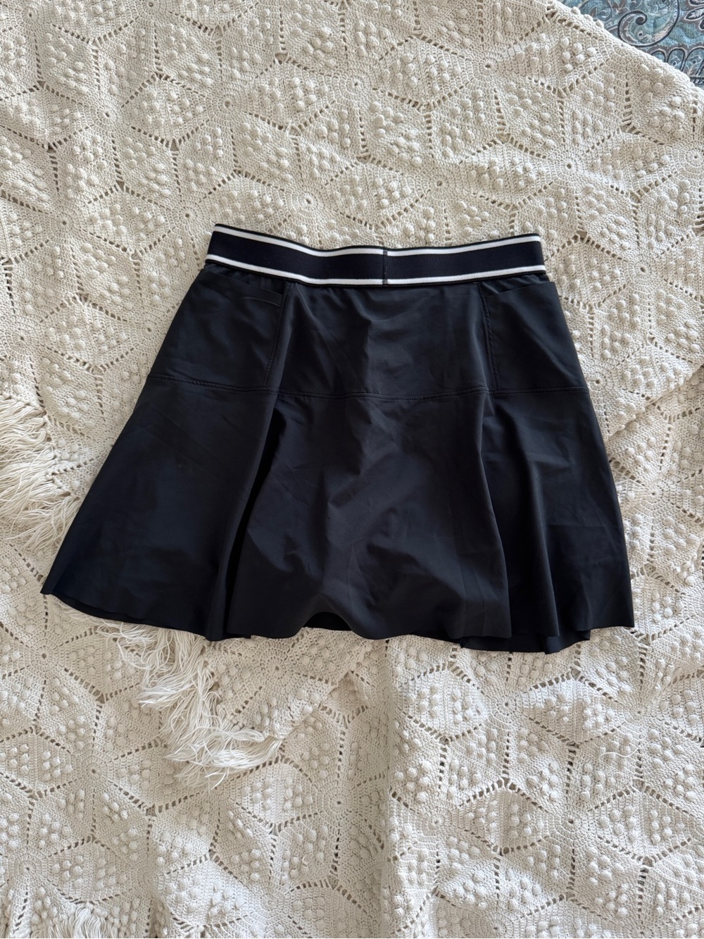 Peter Millar Black Athletic Skort with White-Trim Waistband - Picture 2 of 5